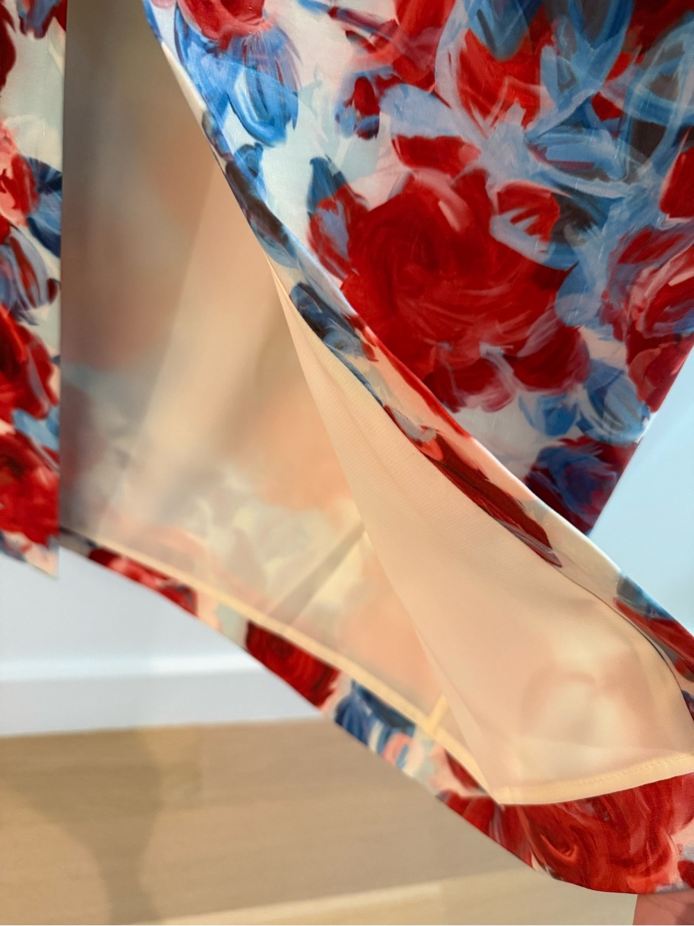 Rebecca Vallance Fleurette floral taffeta midi Dress Red, Blue- size US 6 - Picture 12 of 16